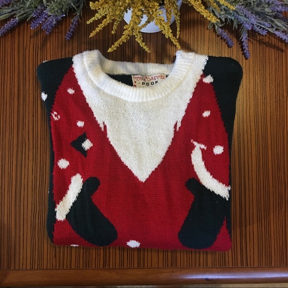 Merry Christmas Poof NY Sweaters - ‼️SOLD‼️Merry Christmas Ugly Christmas Sweater